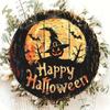 2D Pumpkin Head Art Decoration Wooden Hanging Pendant Door Decor Wreath Sign  Porch