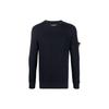 Мужской свитер Ss22 однотонный с логотипом-патчем, с круглым вырезом, повседневный, с длинным рукавом, темно-синий 7715553C2-V0020
