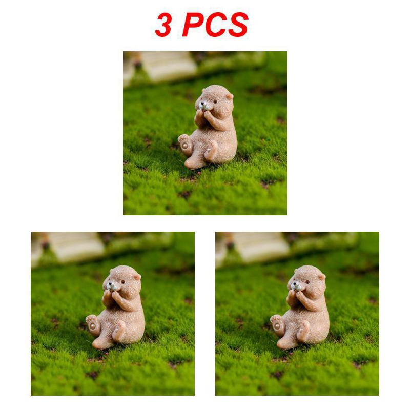 1~10 шт. Милая маленькая фигурка выдры, украшение на торт, кукольный домик, бонсай, модель животного, водяная собака, поделки для дома, кавайный дом