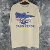 Cabo Verde Soccer Blue Shark Tee Shirt For Unisex Wounisex Graphic Printing T Shirts Cotton Clothes