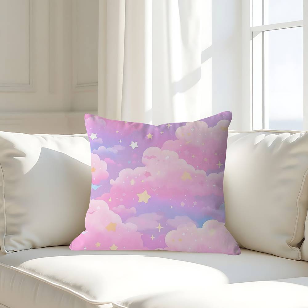 Art Sky Clouds Simple Pillow Case Removable Washable Cushion Cover – All-Season Soft Linen