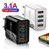 3.1A 4 порта EU/US Plug USB зарядное устройство быстрая зарядка QC 3.0 телефон зарядное устройство для зарядки адаптер