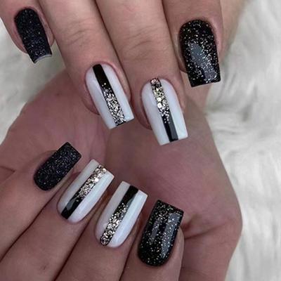 24 шт. Среднего и длинного стиля, двухцветные заклинания, вспышки, сладкие и прохладные, пригодные для ношения на ногтях, разгрузка, можно смешивать партии