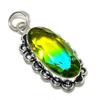 Bi-Color Tourmaline Gemstone 925 Sterling Silver Jewelry Pendant 2.17" Q0d21