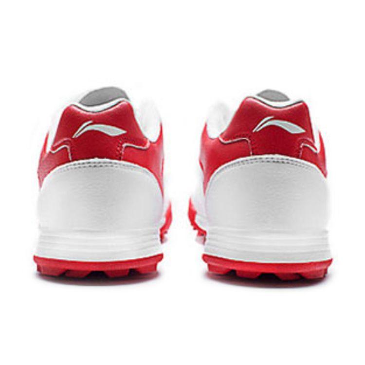 Футбольные бутсы Li Ning TF из искусственной кожи с шипами, амортизирующие, нескользящие, износостойкие, мужские, белые, красные, ASTQ011-1