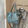 2025 summer new large-capacity commuter cloth bag casual solid color nylon messenger bag shoulder underarm tote bag
