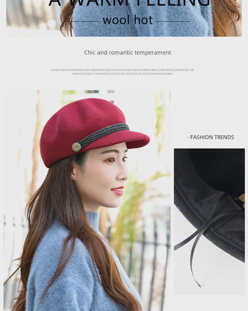 Women's Autumn/Winter Wool Octagonal Hat: Fashionable, Warm, British-Style, Versatile Beret.