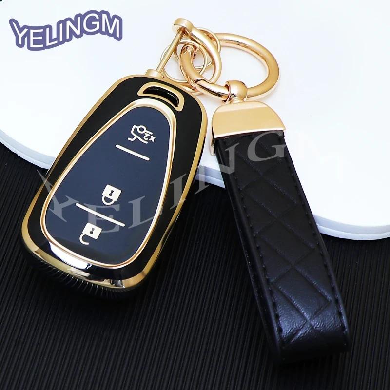 AABHK1 2/3 Buttons Remote Smart Key Case for Chevrolet Spark Camaro Volt Bolt Trax Malibu Cruze TPU Car Key Shell Keychain Auto Cover