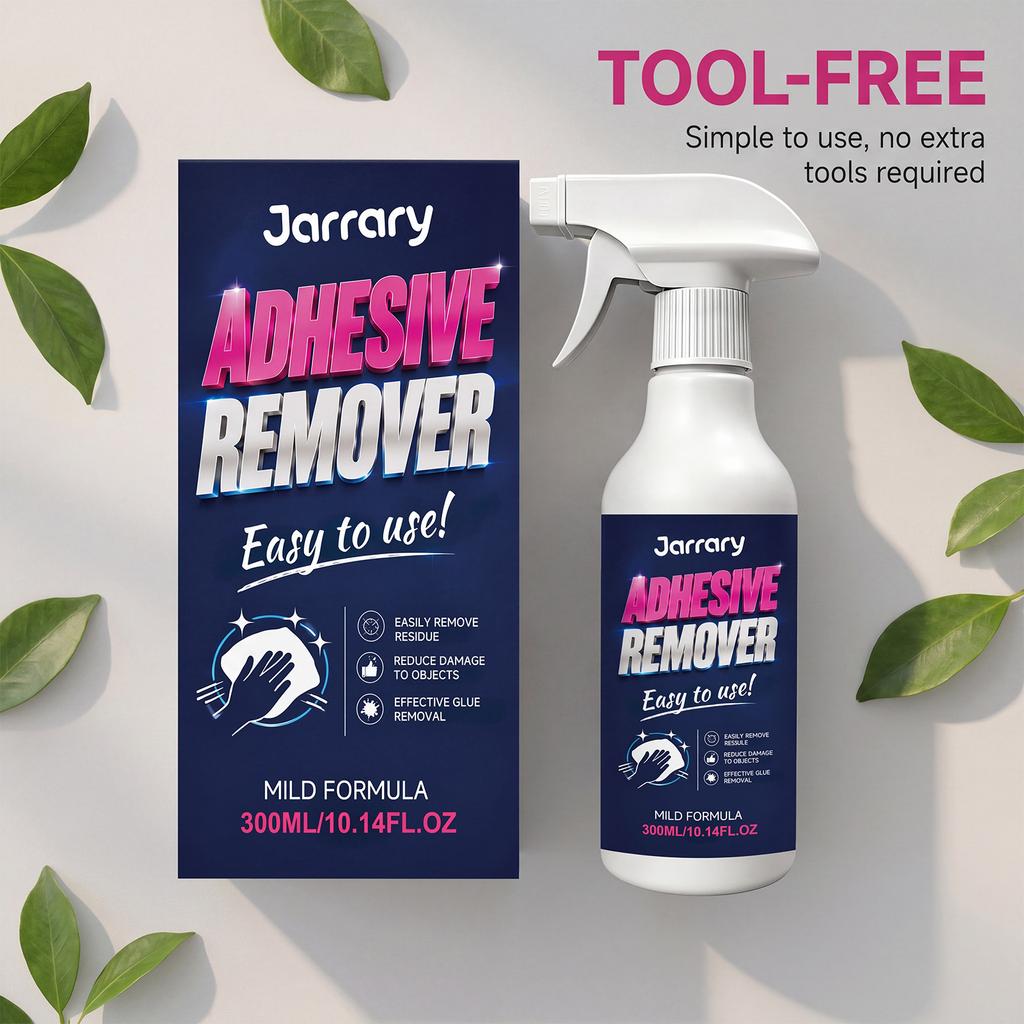 Jarrary Adhesive Remover Spray Multi-Purpose Quick-Dry Gentle Cleaner for Tape Glue Residue Everyday Use