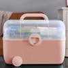 Medicine Storage Box Pill Organizer 3-Layer Design Large Capacity Transparent Lid Portable Medicine Organizer Box with Handle