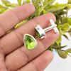 Peridot Gemstone 925 Sterling Silver Handmade Cufflinks 0.66" Father's Day Gift CL-6-2