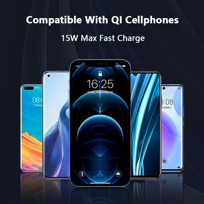 VAORLO Автомобильное зарядное устройство 15 Вт, быстрая зарядка, автоматическая индукционная беспроводная зарядка, быстрая зарядка QI для iphone 13Pro 14pro, держатель для телефона Xiaomi Huawei