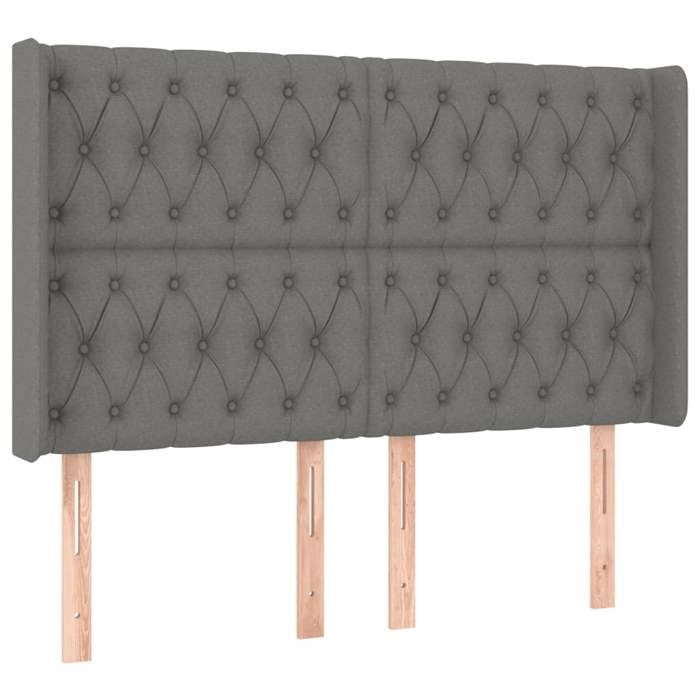 VidaXL LED Headboard Bedroom Furniture Double Bed Accessory Head of Bed Frame Interior Dark Grey 3124383