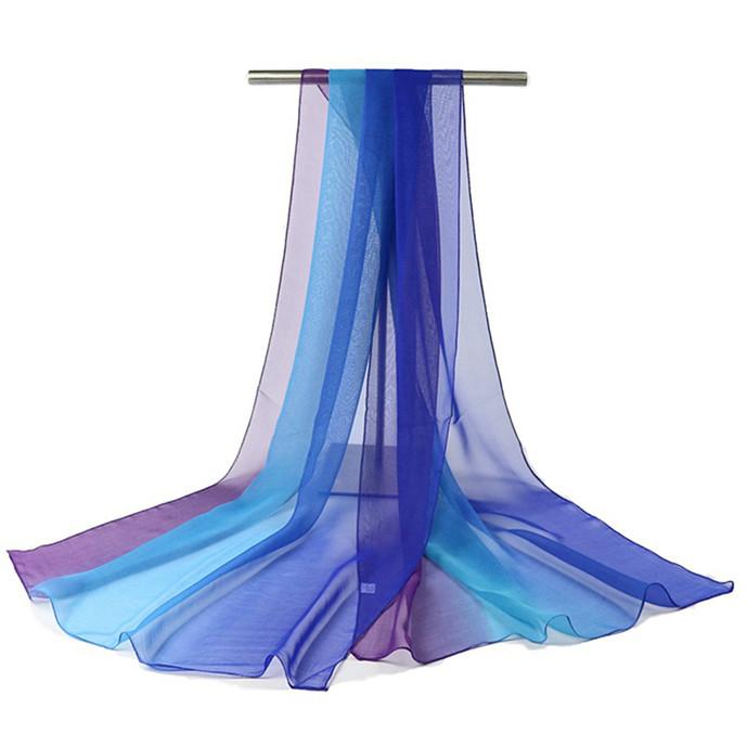 Gradient Color Silk Scarf Ladies Scarf Tulle Scarf Training Dance Scarf