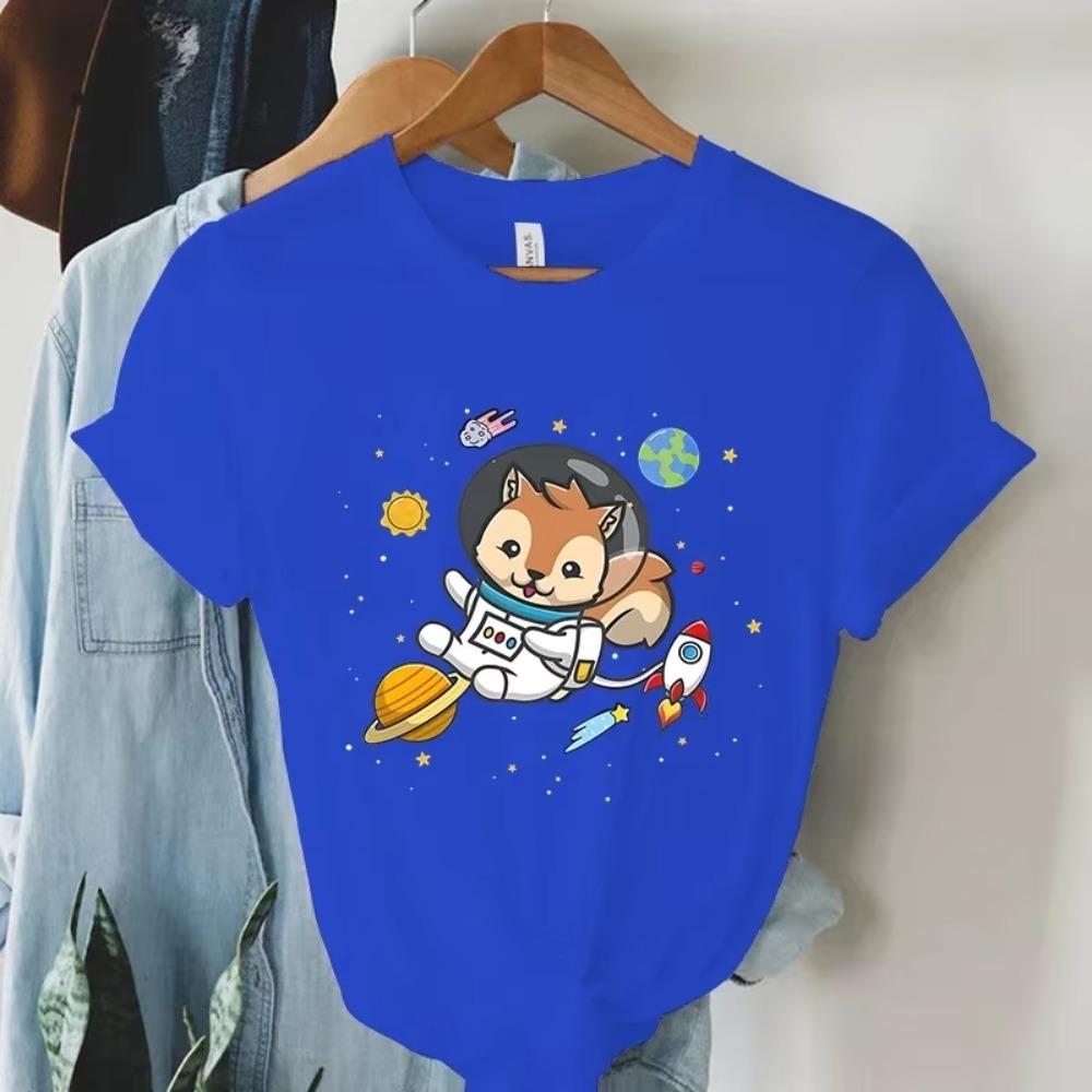 Новая летняя хип-хоп футболка мужская женская принт космической белки Харадзюку футболки с коротким рукавом женская мужская брендовые футболки оверсайз топы