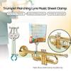 Труба, марширующая лира, портативный пюпитр, зажим для нот, железный зажим на держателе с резиновой прокладкой