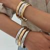 SHIXIN Minimalist Smooth Surface Stackable Round Bracelet for Women Elegant Glossy Mixed Color Geometry Wide Bangle Jewelry Gift