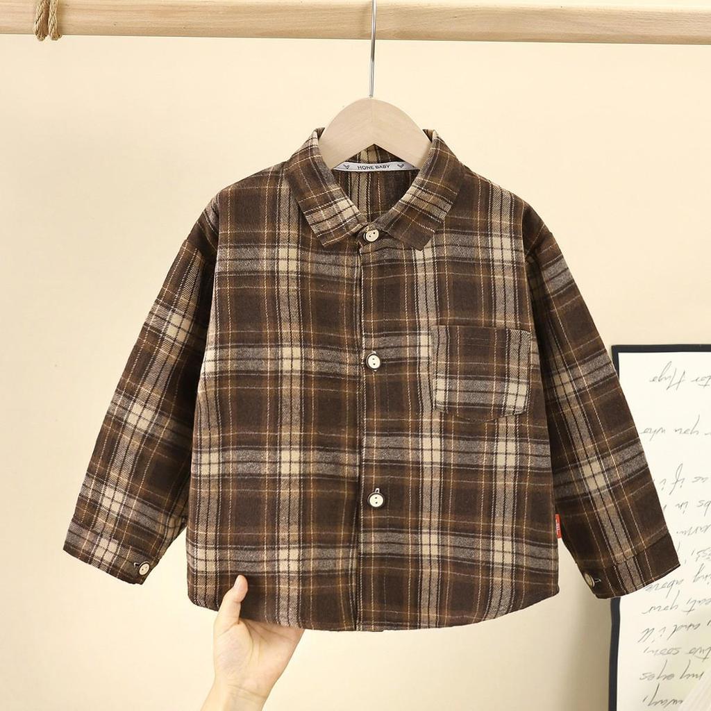 2025 Kids' Plaid Hooded Long-Sleeve Cardigan - Spring/Autumn Fashion