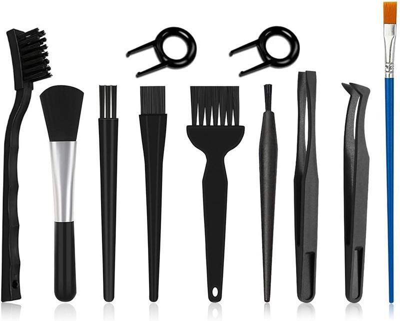 Набор антистатических щеток для очистки пыли с телефонов, компьютеров, клавиатур и печатных плат с круглой рукояткой