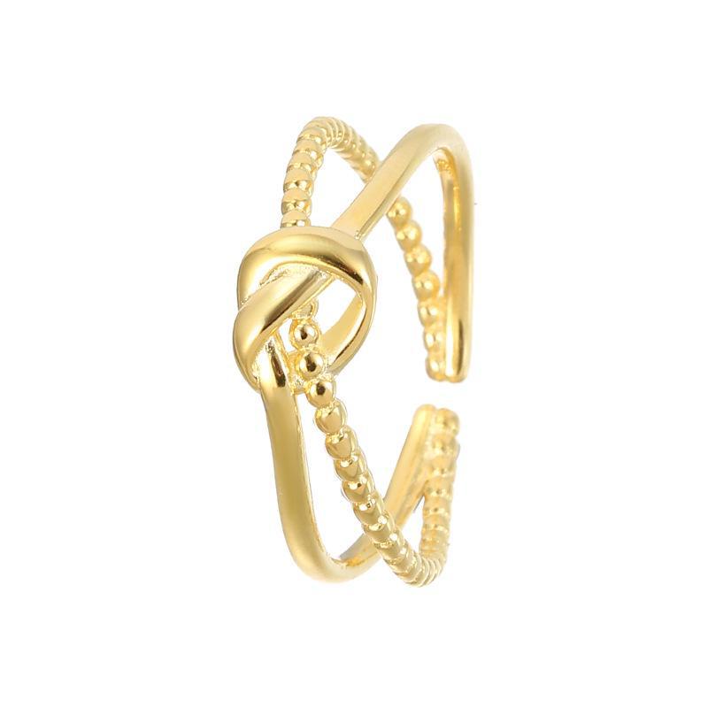 Кольцо Banyan Tree из серебра 925 пробы с двойным открытым узлом — корейский тренд, модно, просто и элегантно для женщин.