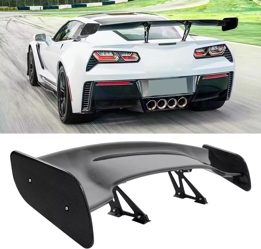 TUIYIDUO Автомобильный спойлер 145см Карбоновое волокно GT Крыло Универсальный Автомобиль ABS Автомобильный Задний Экстерьер Автомобильный Хвост Японские Инструкции Включены Крыло, (57 дюймов) Хвост, Стайлинг,