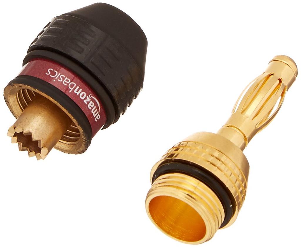 Разъемы типа «банан» Amazon Basics для подключения динамиков, 6 пар (12 шт.), 1.37см x 1.37см x 4.11см, Черный