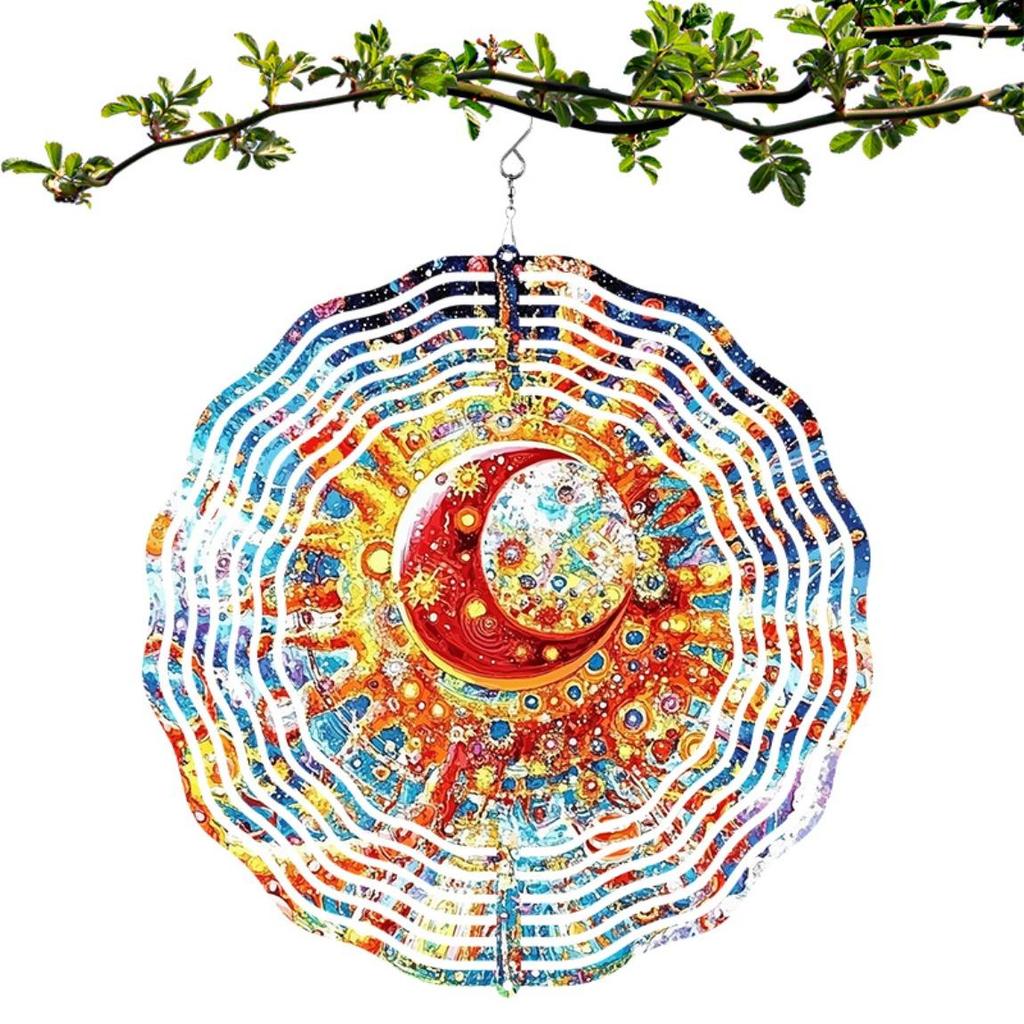 3D Elegant Metal Wind Spinner Dynamic Sculpture for Indoor Outdoor Courtyard Garden Art Thanksgiving Decoration No Electricity Required Outdoor