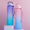 Бутылка для воды 1 л с соломинкой градиентная бутылка для питьевой воды герметичная откидная крышка