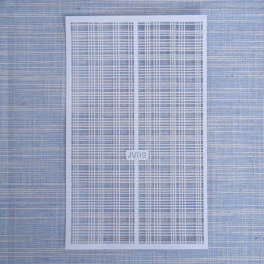 1pcs Fish Scale Nail Sticker Nail Art Adhesive Decals Net Line Geometry Hollow Designs 3D Manicure Decor Wraps Template Sticker