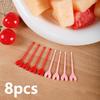 8 шт. Пластиковые одноразовые вилки для фруктов в форме сердца, забавные легкие пики для торта и десерта, принадлежности для вечеринки, бытовая пластиковая вилка для еды