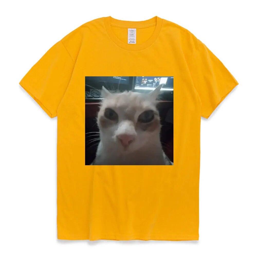 Funny El Gato Meme Sad Crying Cat Munchkin Kitty Meme Trendy Graphic T Shirt Unisex Women Harajuku Streetwear T-shirts Short Sleeve