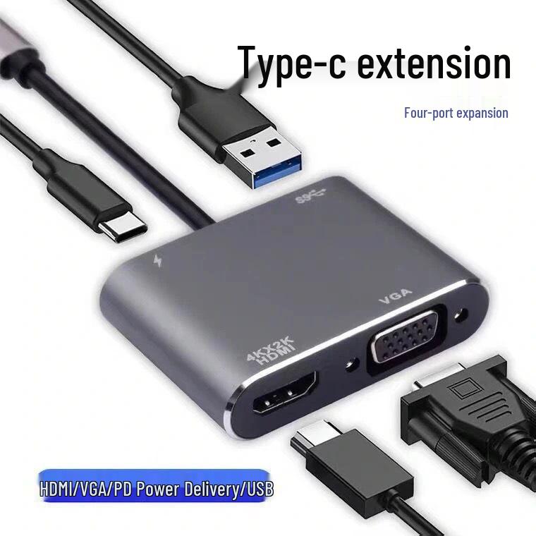 Док-станция USB-C на HDMI/VGA: Конвертер для зеркалирования экрана телефона на монитор