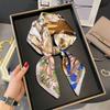 100% Natural Silk Scarf Women Hairband Foulard Square Female Fashion Print Hair Neckerchief Shawl Wraps Hijab Bandana Scarves