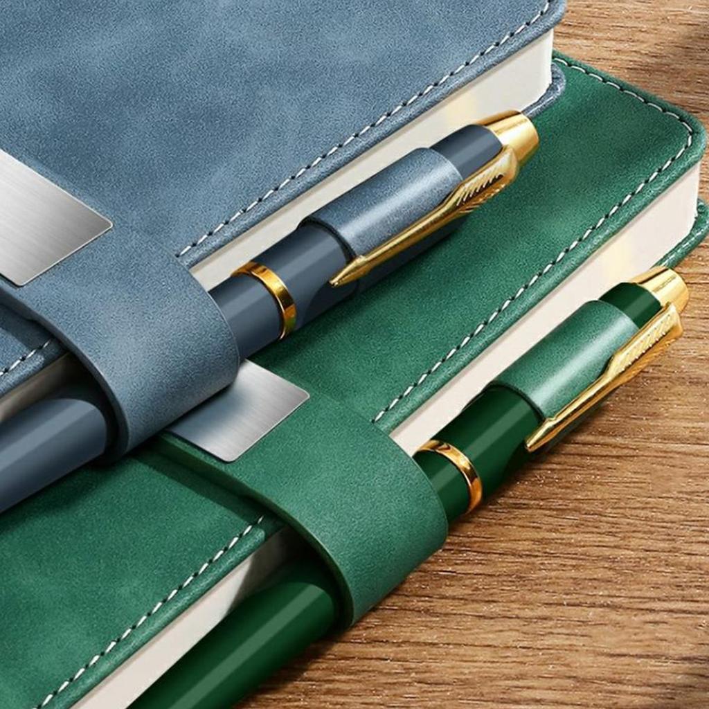 A5 Thickened Business Leather Buckle Notepad, Student Study Notebook, Work Meeting Record Book, Diary, 100 Sheets 200 Pages