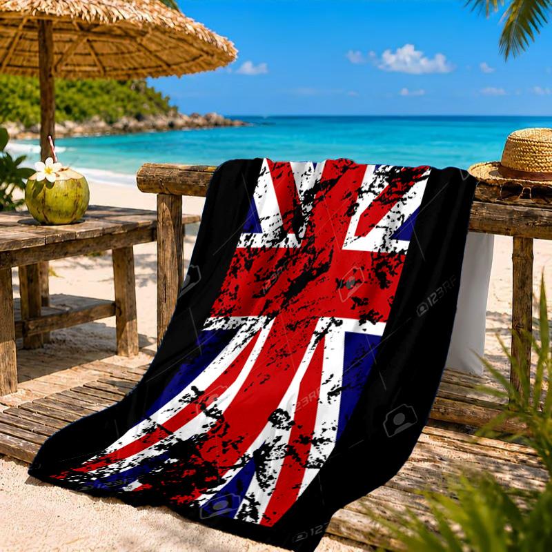 British Flag Artwork Beach Towel, Quick-drying, Easy to Care for, Suitable for Both Fitness and Beach Vacations,Sports Essential