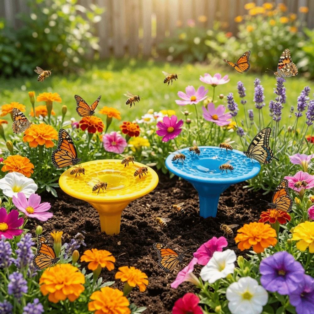 Plastic Bee Water Cup Ground Plug Bee Drinking Device Portable Bee Water Feeder Yard Decoration
