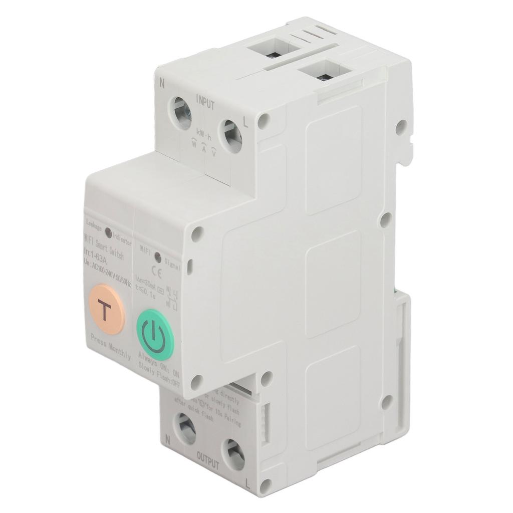 WiFi Circuit Breaker Parameters Adjustable Leakage Protection Data Display Remote Control Circuit Breaker AC100‑240V 2P