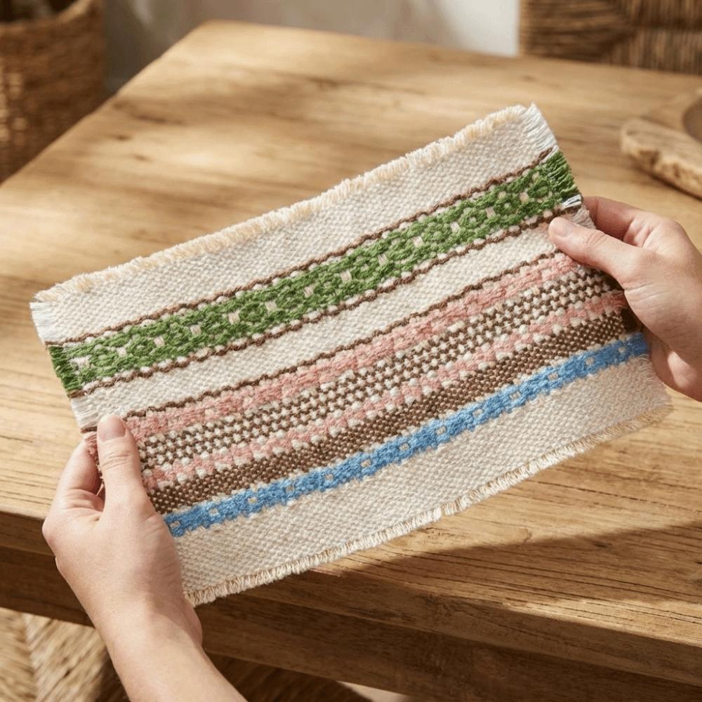 Eco-Friendly Heat-Insulating Placemats Non-Slip Drink Coasters Decorative Mats Machine Washable