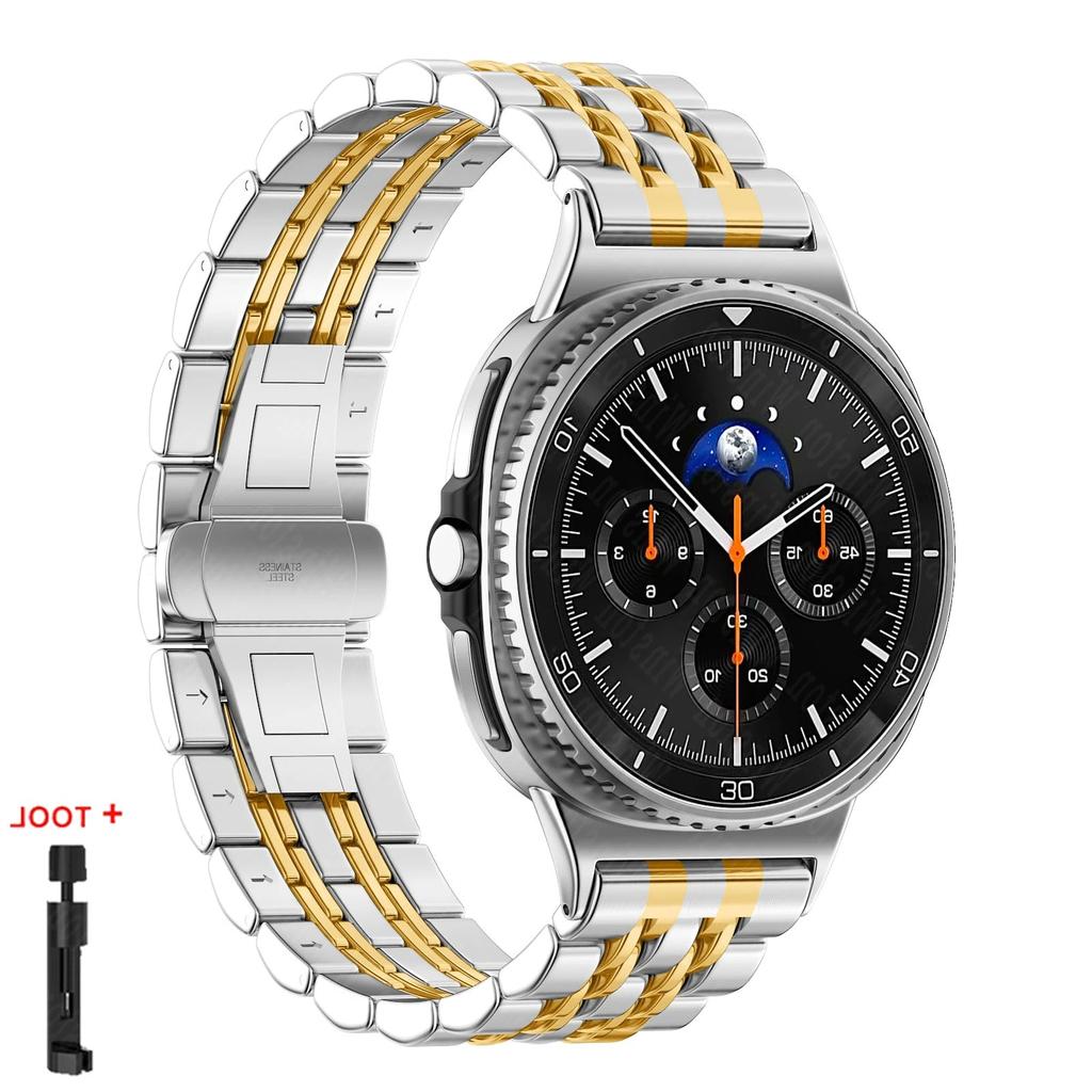 Для Samsung Galaxy Watch 8 40/44 мм 8 Classic 46 мм Металлический браслет Ремешок из нержавеющей стали Браслет на запястье Деловая лента для часов
