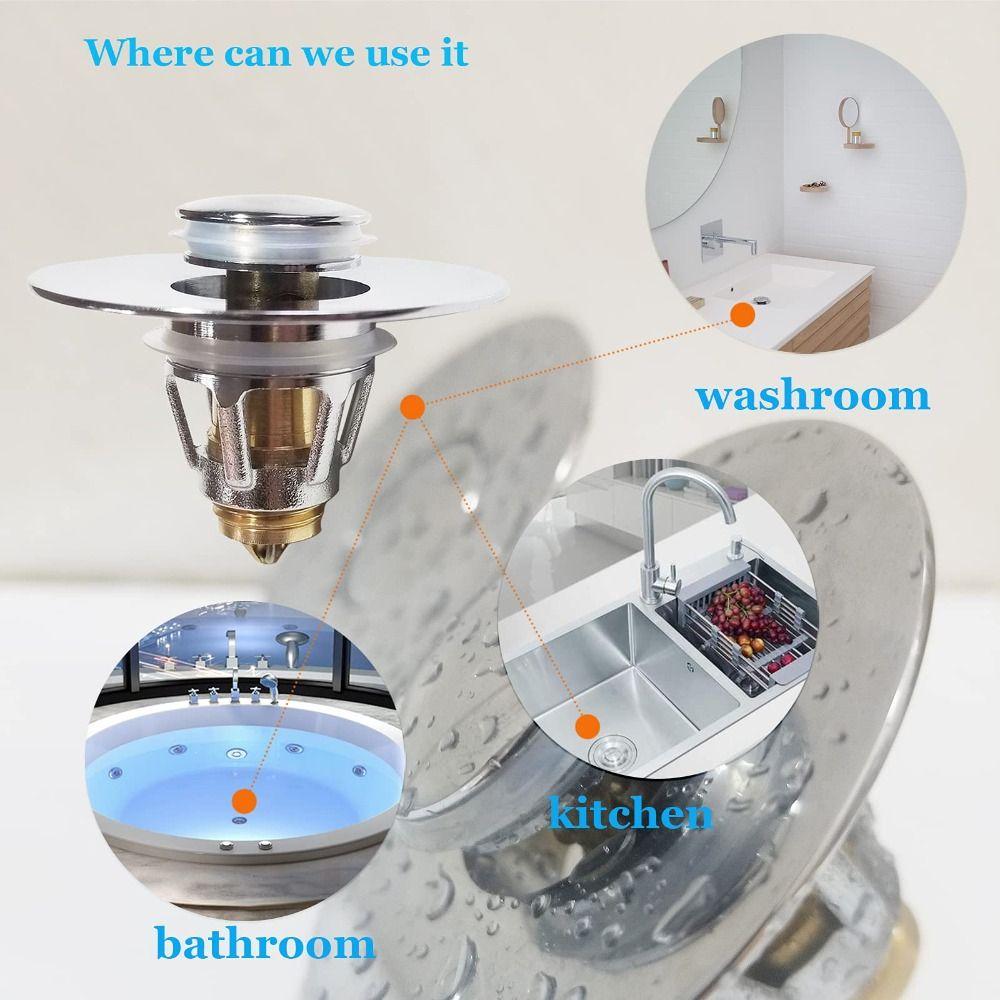 Copper Sink Stopper Pop Up Sink Drain Strainer Universal Sink Plug Bathroom