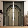 2 Panels/Set Luxury Gold Moroccan Door Vintage Barn Classical Window Treatment Jacquard Curtains For Living Room Bedroom Kitchen