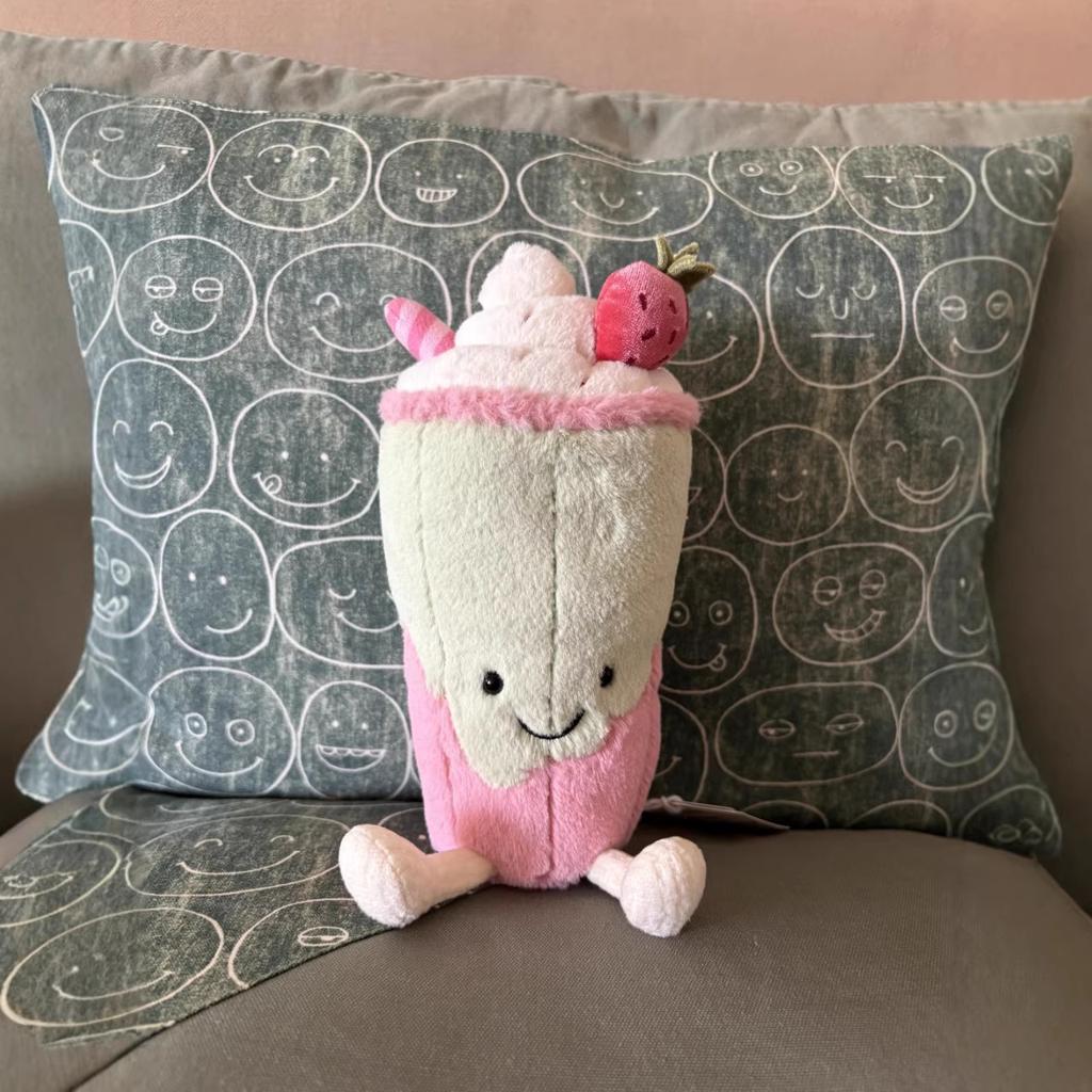 Jc Cute Strawberry Matcha Latte Plush Toys Stuffed Animal Soft And Comfortable Sofa Pillow Desktop Ornament Surprise Gifts