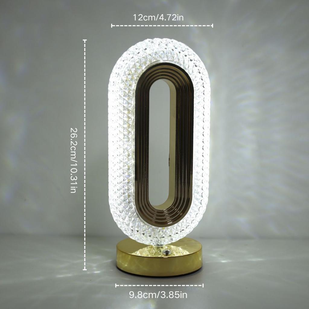 Элегантная хрустальная настольная лампа, сенсорное управление USB, три цвета диммирования, подходит для прикроватной тумбочки в спальне и для создания романтической атмосферы.