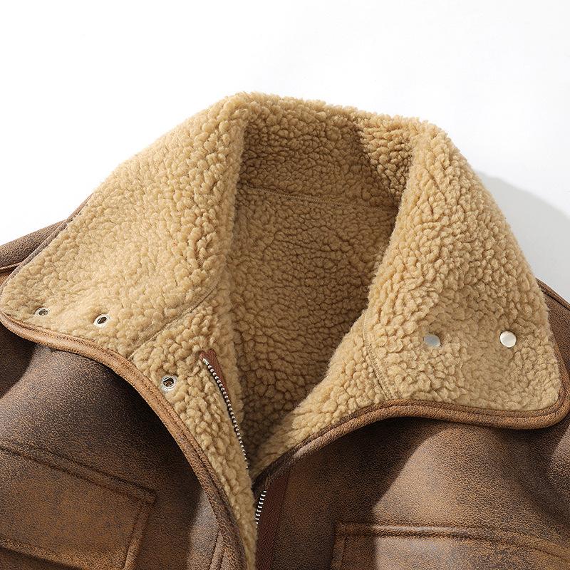 Женские куртки, толстая теплая однотонная замшевая двусторонняя куртка, верхнее пальто для мотоциклистов, свободное женское пальто, зима-осень