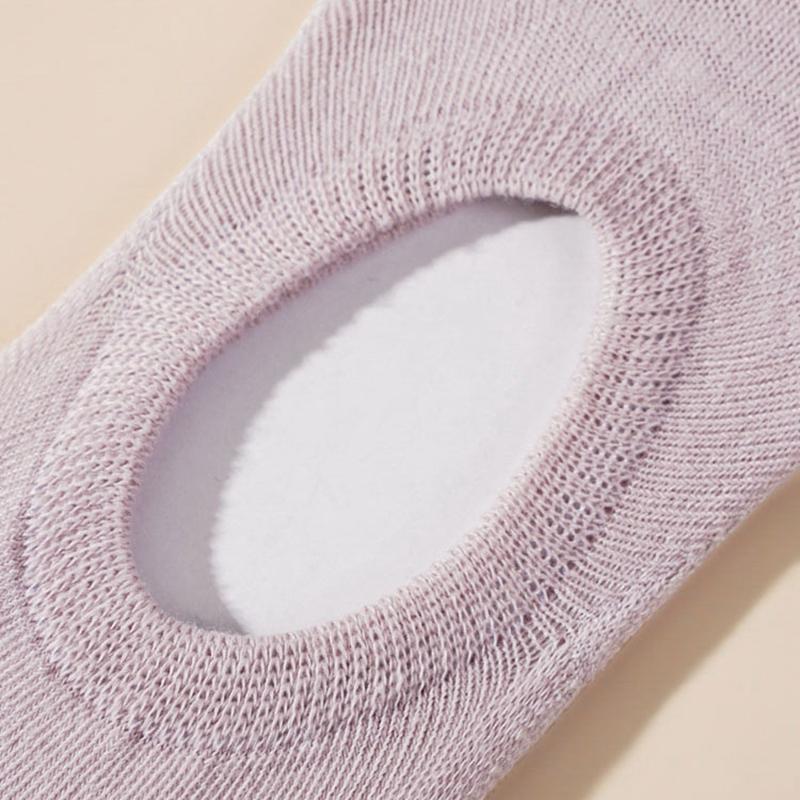 1/5 Pairs Women Cotton Ankle Socks Invisible Shallow Mouth Socks Breathable Silicone Anti Slip Socks