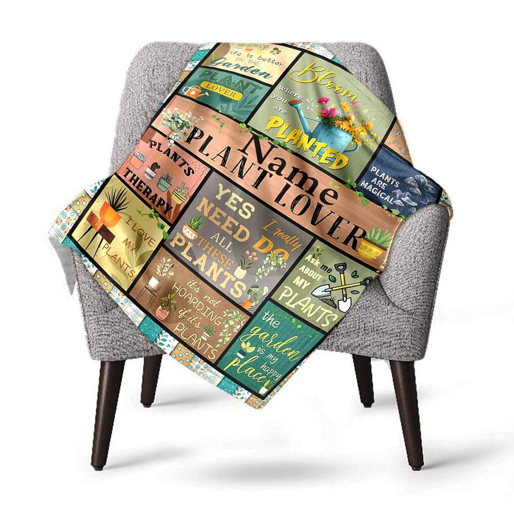 Garden Lover Home Customize Your Name Blankets Comfortable Soft And Light Fourseason Multipurpose Blanket Suitable For Picnics Sofas Offices Bedrooms