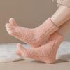 Mid Tube Five Toe Plush Socks Thickened Warm Floor Socks Women Kawaii Five Toe Fleece Socks  Winter
