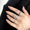 Charm Vintage Heart Rings Set Love Chain Kpop Punk Rings for Couples Lovers Men Women Girls  Party Gift for Girfriend Wedding Rings AVE