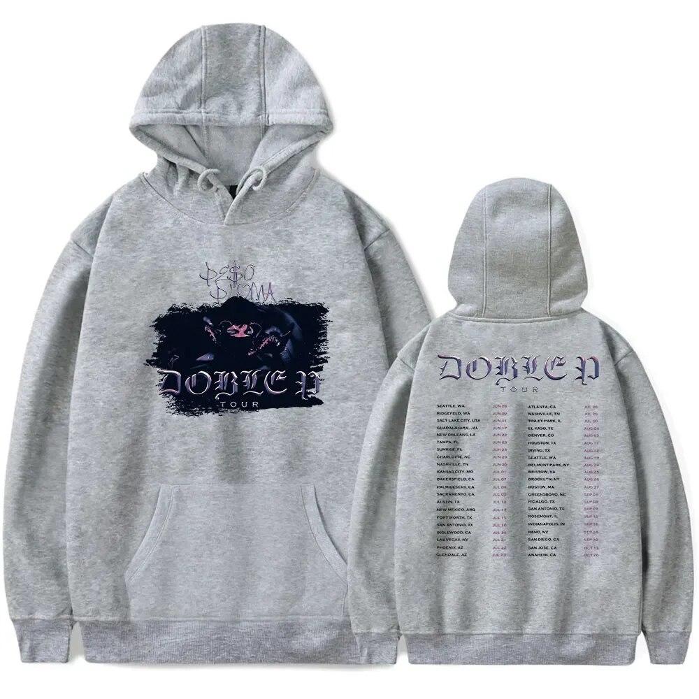 2022 Peso Pluma Doble P Tour Толстовка Модная уличная одежда с длинными рукавами Женская толстовка с капюшоном унисекс World Tour Одежда в стиле хип-хоп