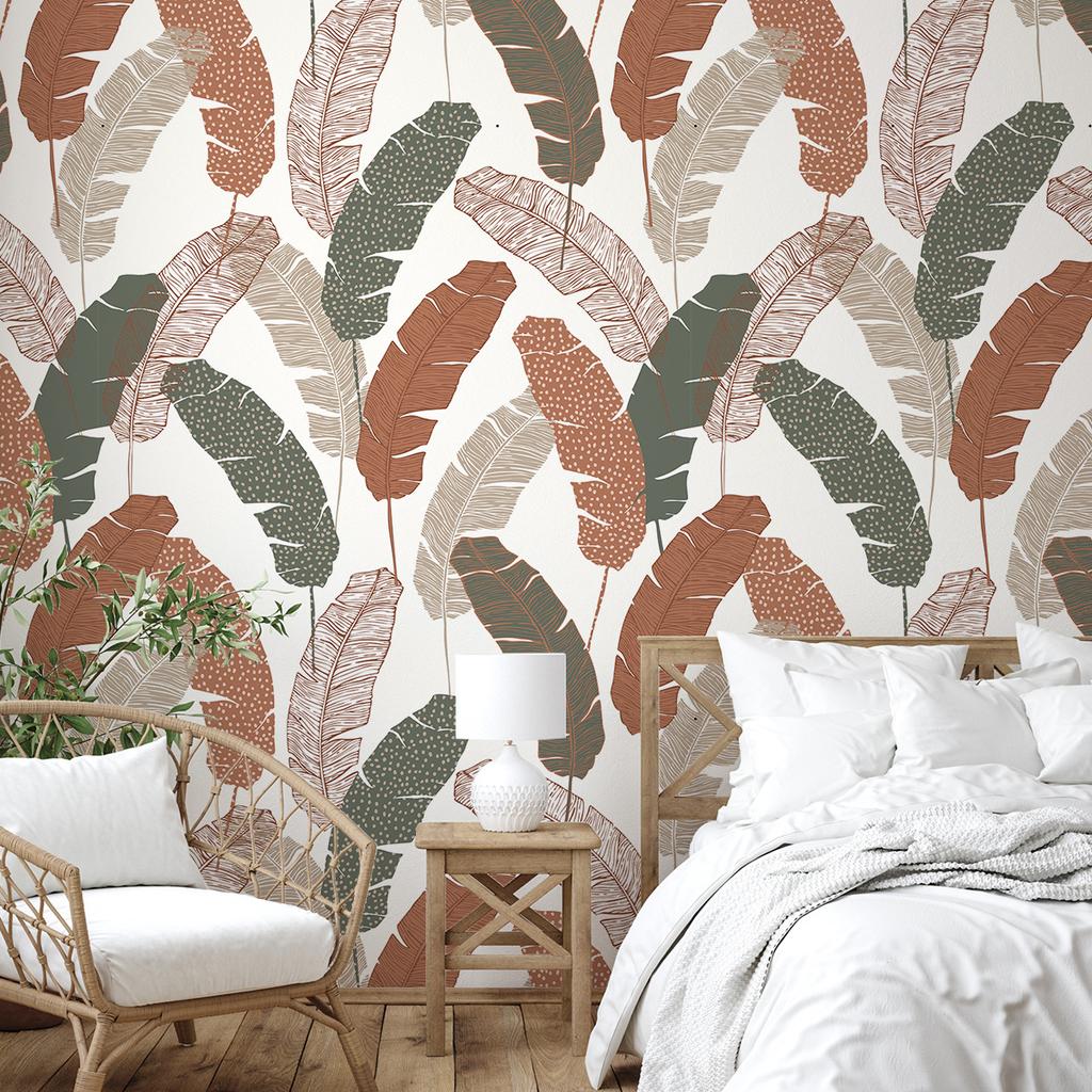 Растение Цветок Текстура Абстрактная Наклейка на Стену Самоклеящаяся Тикток Наклейка на Стену для Спальни Дома Наклейка Обои